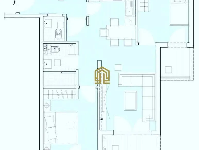 Prodaja, dvosoban stan, 62m², Dobrota, Kotor - Plan prostora
