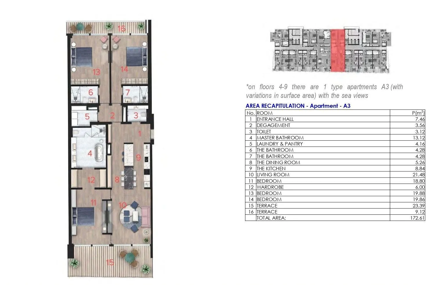 Sale, one bedroom apartment, 87m², Budva, Crna Gora