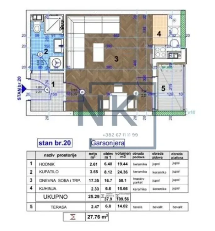 Sale, studio apartment, 26m², Zagorič, Podgorica