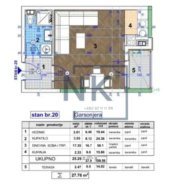 Prodaja, garsonjera, 26m², Zagorič, Podgorica