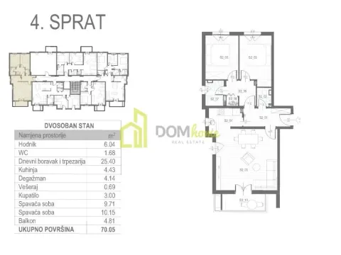Prodaja, dvosoban stan, 70m², Tološi, Podgorica - image 7