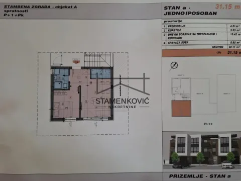 Prodaja, jednosoban stan, 31m², Adice, Novi Sad Sve Podlokacije