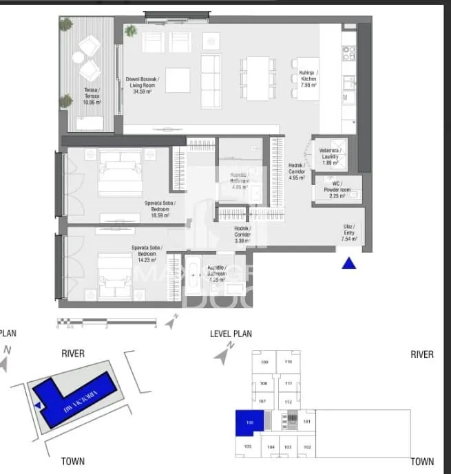 Prodaja, dvosoban stan, 115m², Savski Venac, Beograd