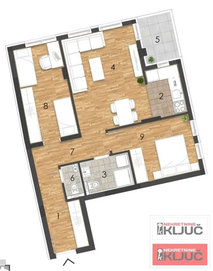 Prodaja, trosoban stan, 66m², Grbavica, Novi Sad Sve Podlokacije