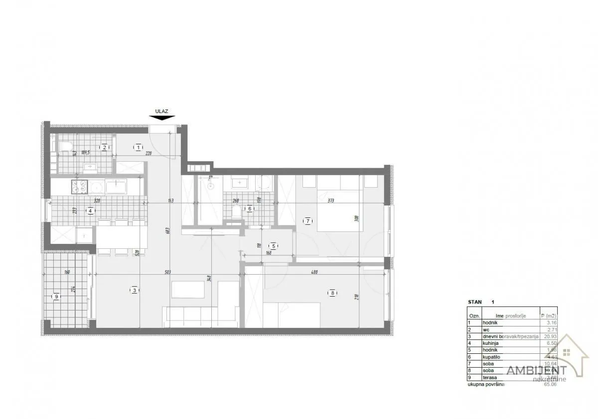 Sale, three bedroom apartment, 65m², Banovo Brdo, Beograd