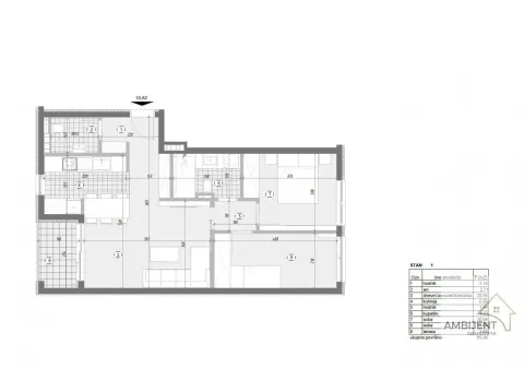 Sale, three bedroom apartment, 65m², Banovo Brdo, Beograd - image 3