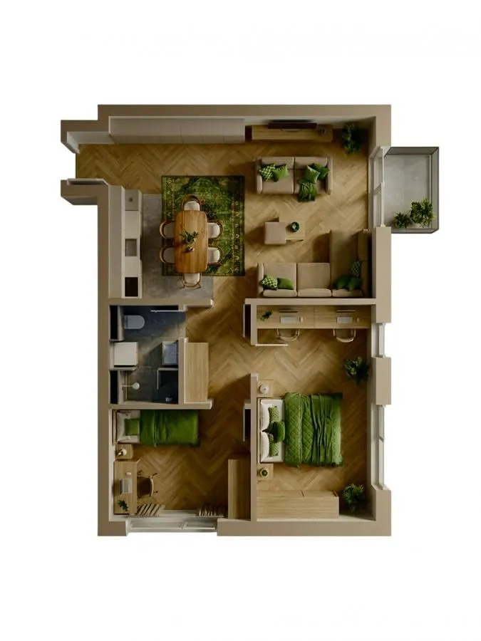 Sale, two bedroom apartment, 60m², Petrovac, Budva