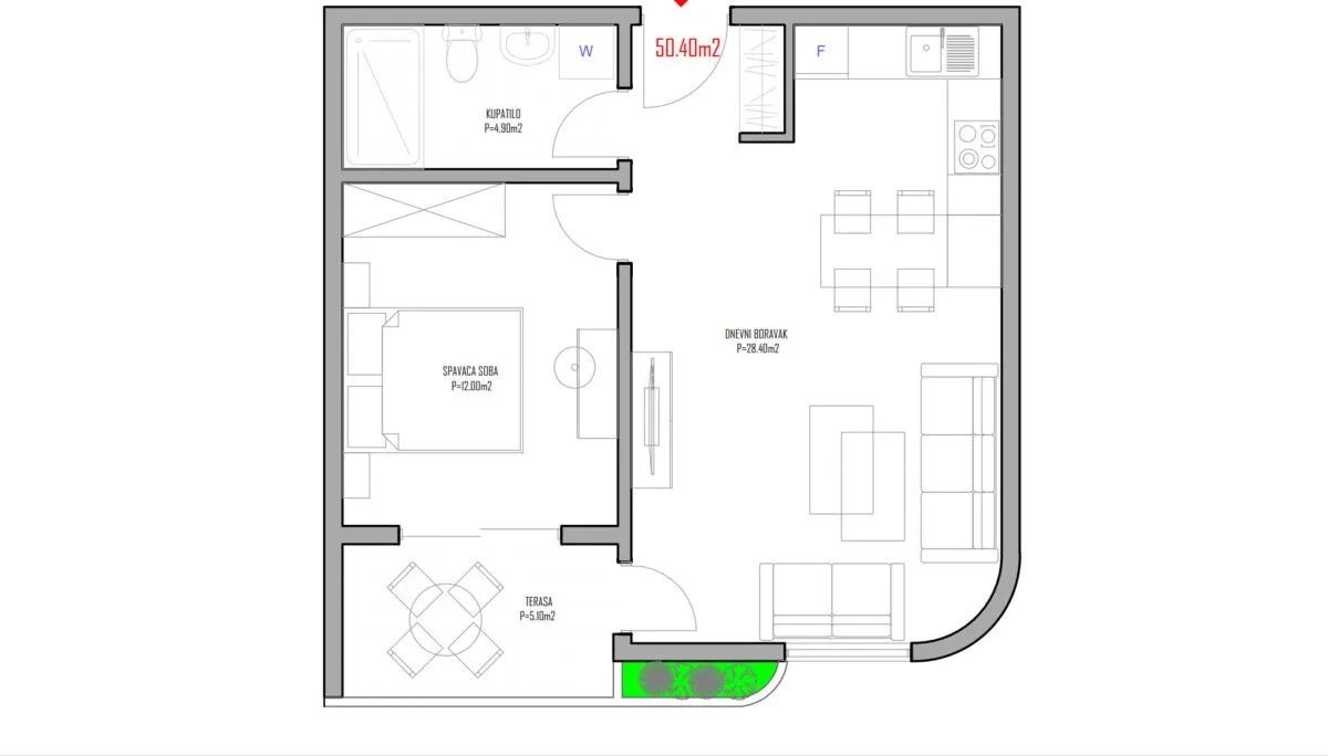 Prodaja, jednosoban stan, 50m², Centar, Ulcinj