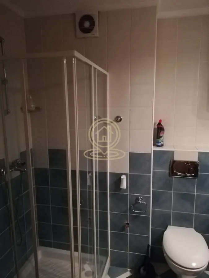 Kupatilo sa tuš kabinom i toaletom.