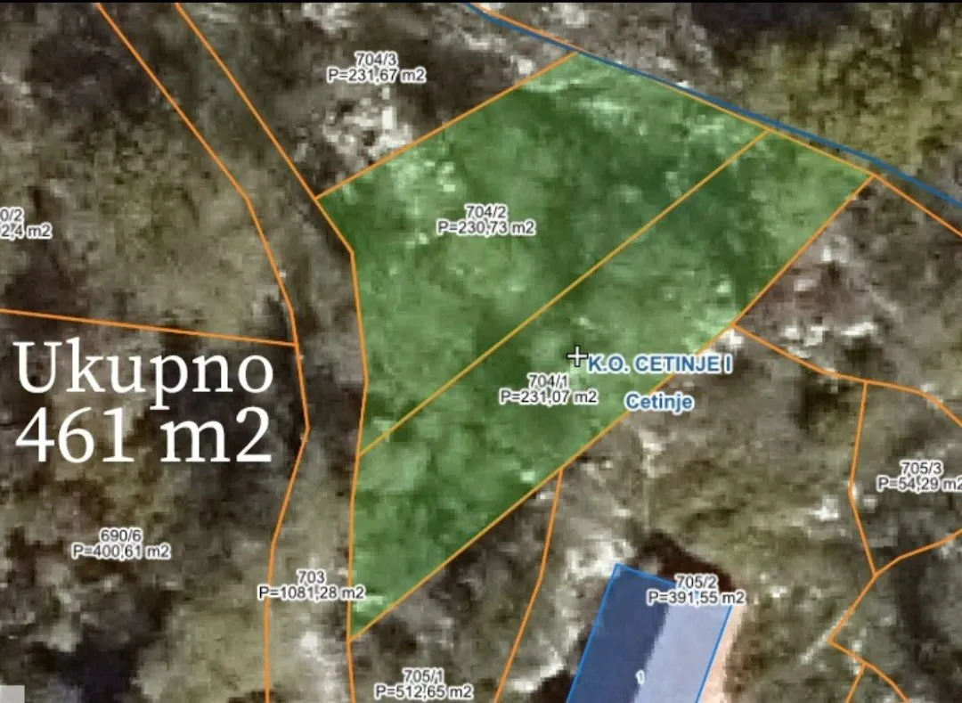 Prodaja, plac, 461m², Bajice, Cetinje