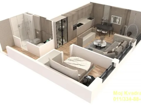 Sale, two bedroom apartment, 53m², Čukarica, Beograd - image 2