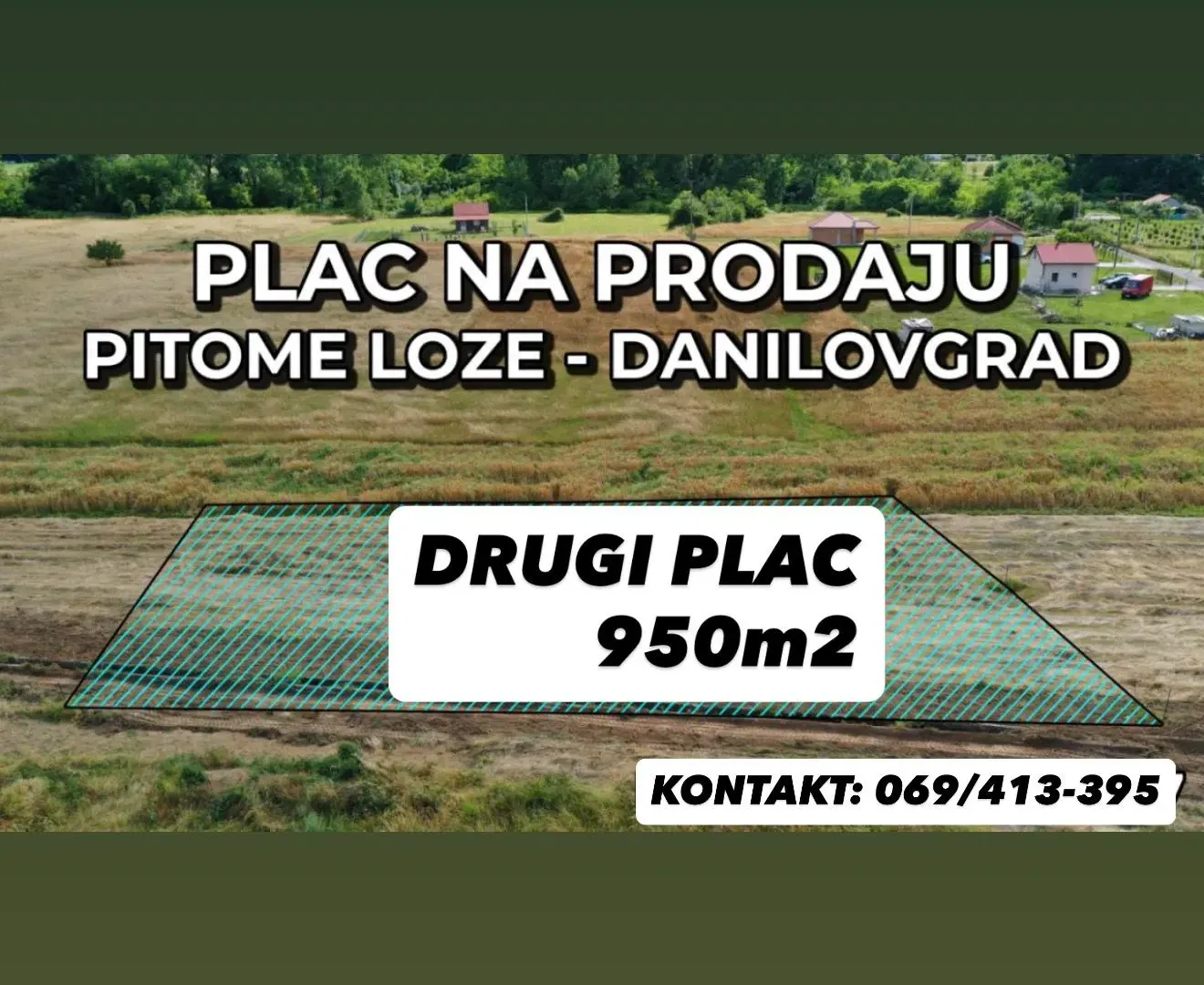 Prodaja, plac, 1900m², Kosić, Danilovgrad
