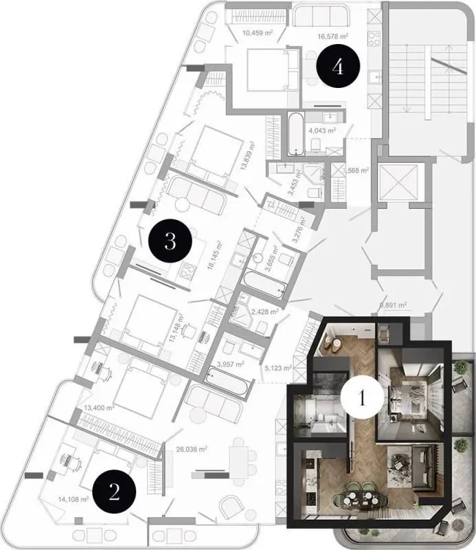 Sale, one bedroom apartment, 55m², Bar, Crna Gora