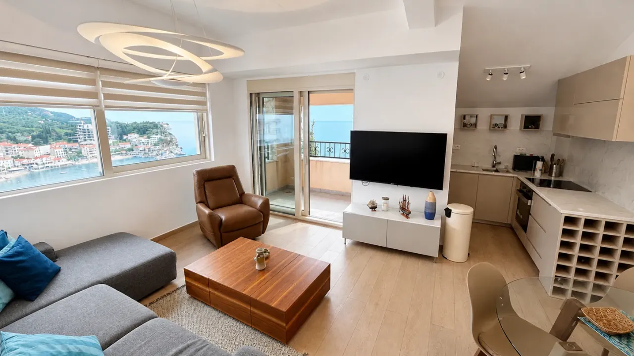 Rent, two bedroom apartment, 65m², Pržno, Budva