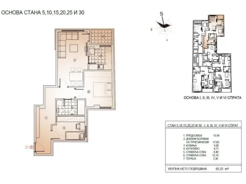 Sale, two bedroom apartment, 65m², Medijana, Niš - image 7