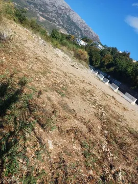 Pogled na plac sa zemljom i vegetacijom i brdom u pozadini. - image 3