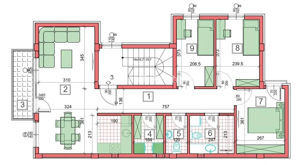 Sale, three bedroom apartment, 78m², Petrovaradin, Novi Sad