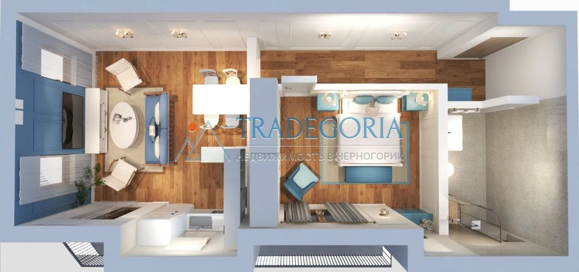 Prodaja, jednosoban stan, 53m², Risan, Kotor