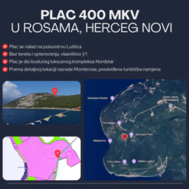 Sale, land lot, 400m², Rose, Herceg Novi