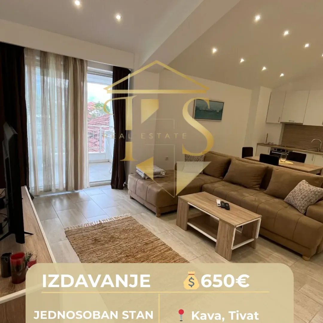 Izdavanje, jednosoban stan, 65m², Kava, Tivat