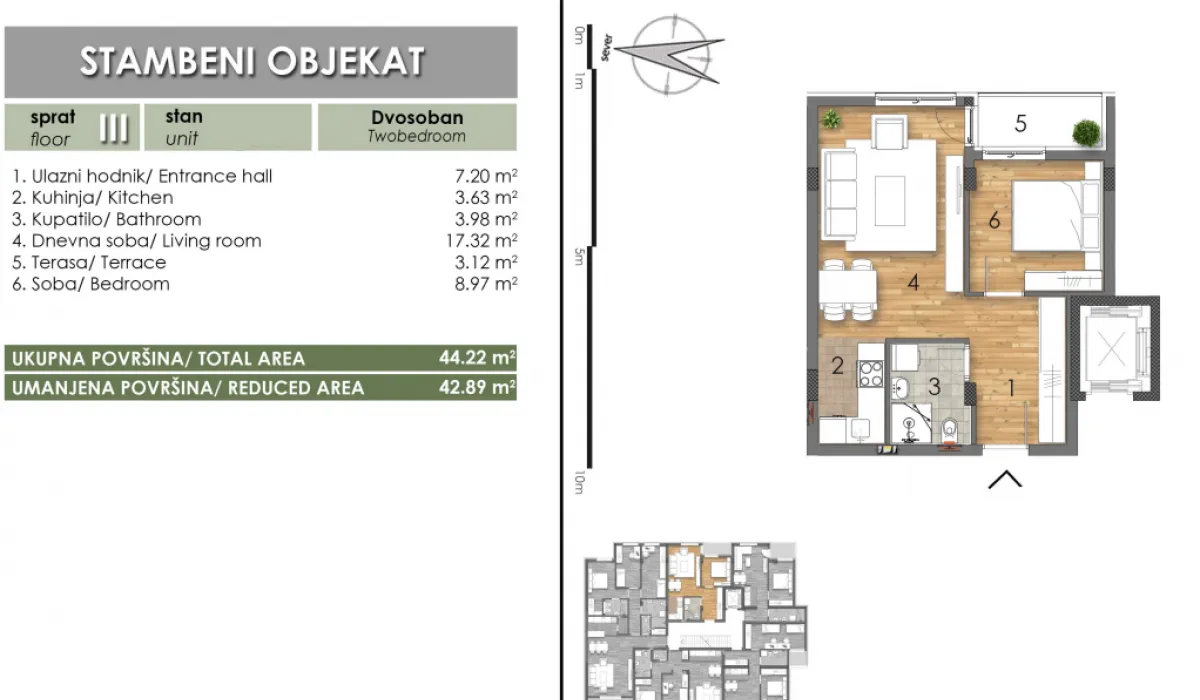 Prodaja, dvosoban stan, 43m², Bulevar Oslobodjenja, Novi Sad Sve Podlokacije