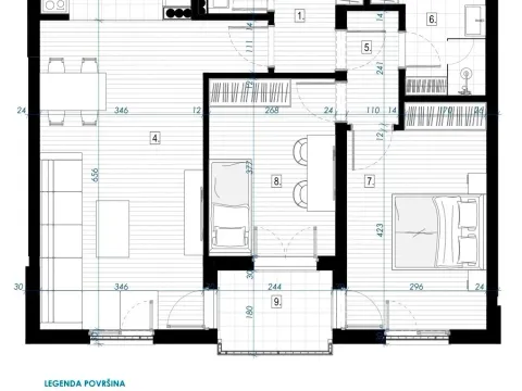 Sale, two bedroom apartment, 74m², Zabjelo, Podgorica - image 4