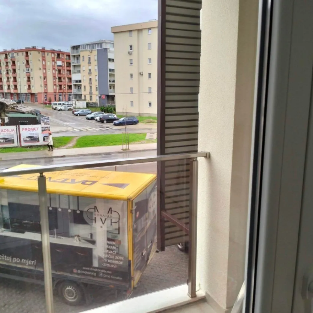 View from the balcony overlooking the street.