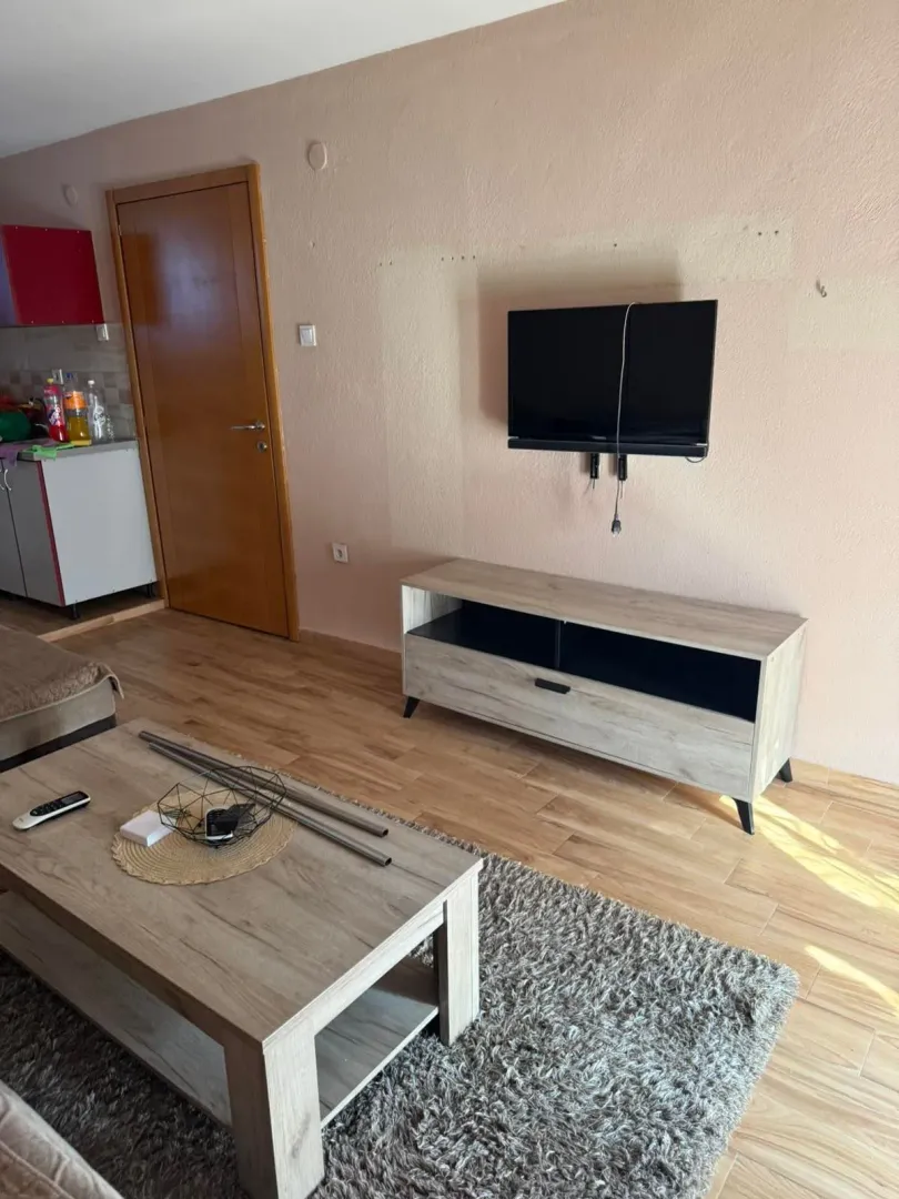 Living room with a TV unit and coffee table.
