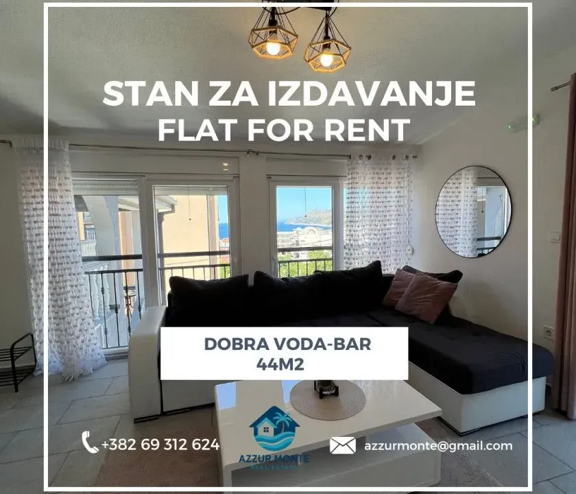 Izdavanje, stan, 44m², Dobre Vode, Bar