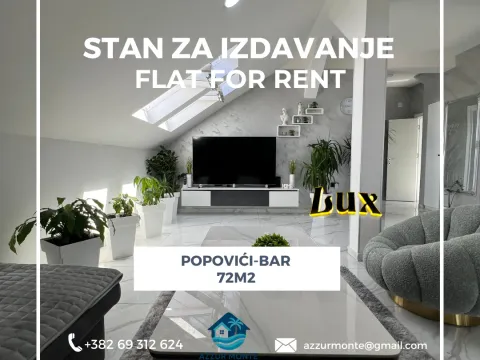 Rent, two bedroom apartment, 72m², Popovići, Bar - image 1