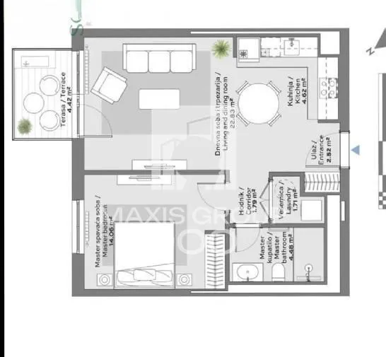 Prodaja, dvosoban stan, 56m², Savski Venac, Beograd