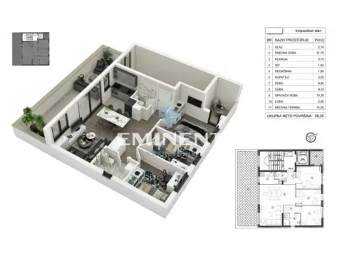 Prodaja, stan, 89m², Cvetkova Pijaca, Zvezdara Sve Podlokacije - image 2
