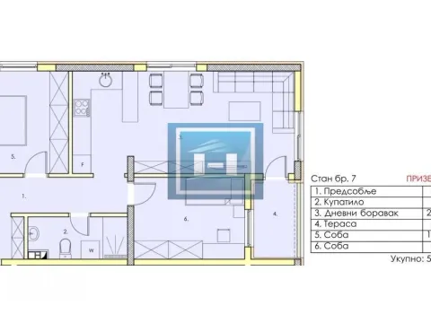 Sale, two bedroom apartment, 59m², Centar, Jagodina