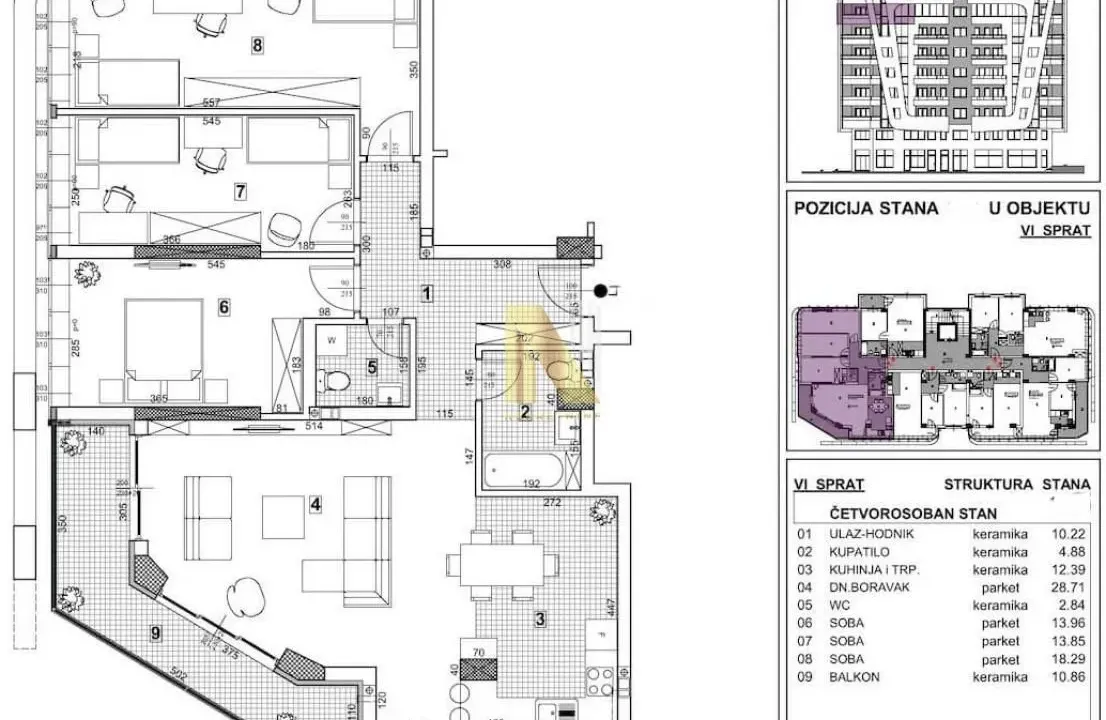 Sale, four bedroom apartment, 114m², Telep, Novi Sad Sve Podlokacije