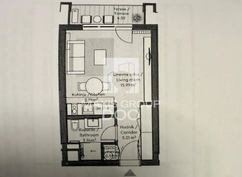 Prodaja, jednosoban stan, 32m², Savski Venac, Beograd