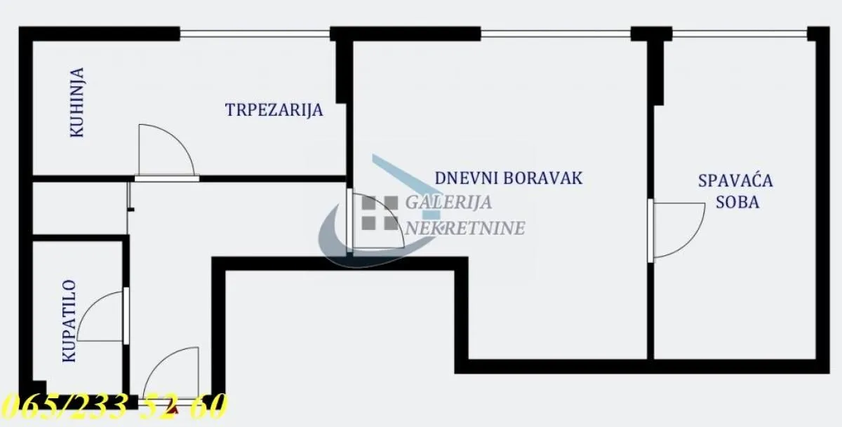 Rent, two bedroom apartment, 45m², Savski Venac, Beograd