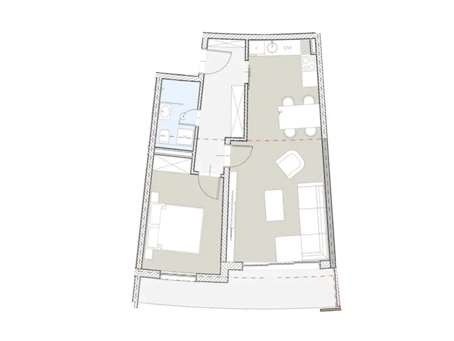 Prodaja, jednosoban stan, 61m², Bečići, Budva