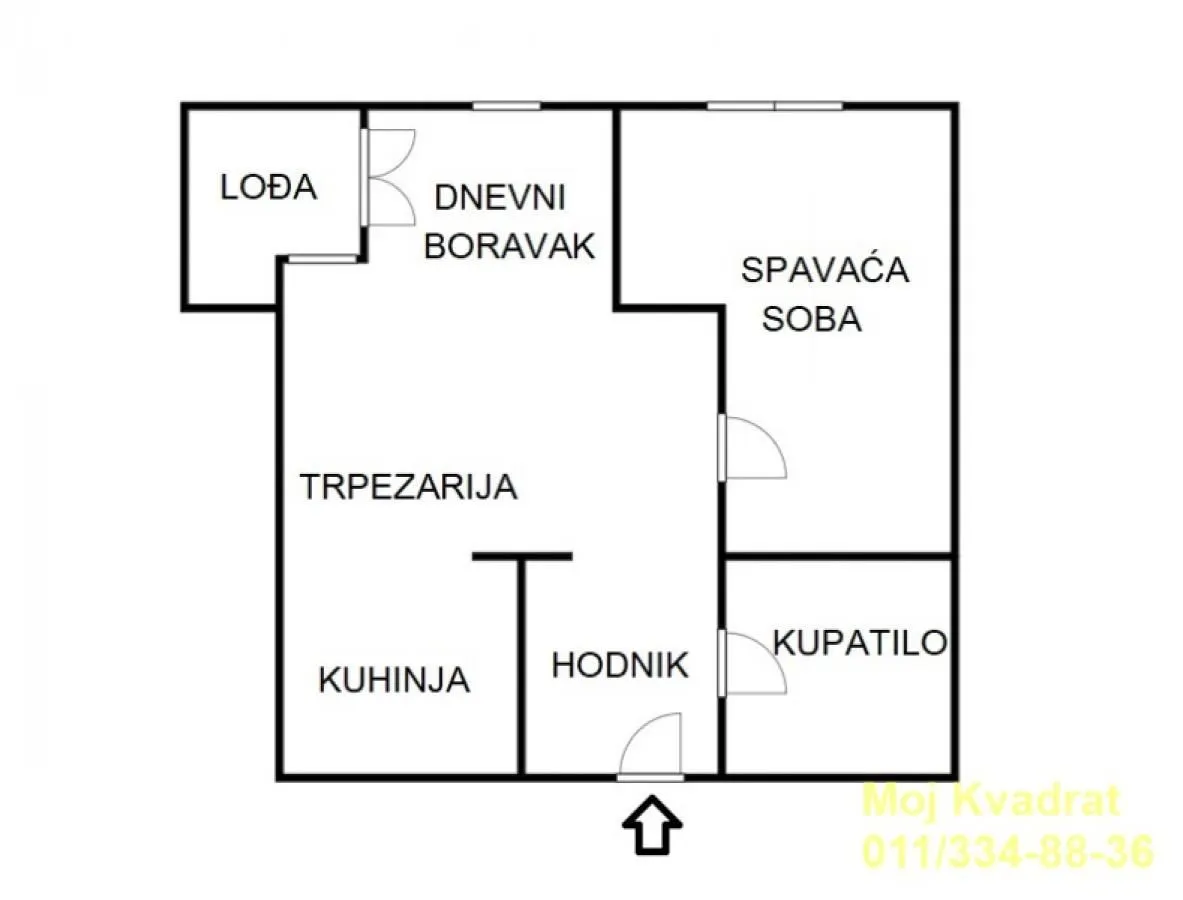Prodaja, jednosoban stan, 43m², Novi Beograd Blok 72, Novi Beograd Sve Podlokacije