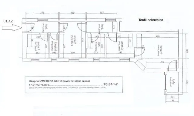 Rent, three bedroom apartment, 71m², Stari Grad, Beograd