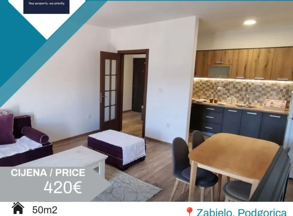 Rent, one bedroom apartment, 50m², Zelenika, Podgorica