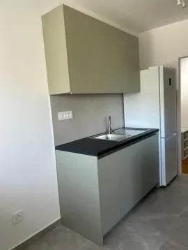 Manja kuhinja sa sudoperom, radnom pločom i frižiderom. - image 4