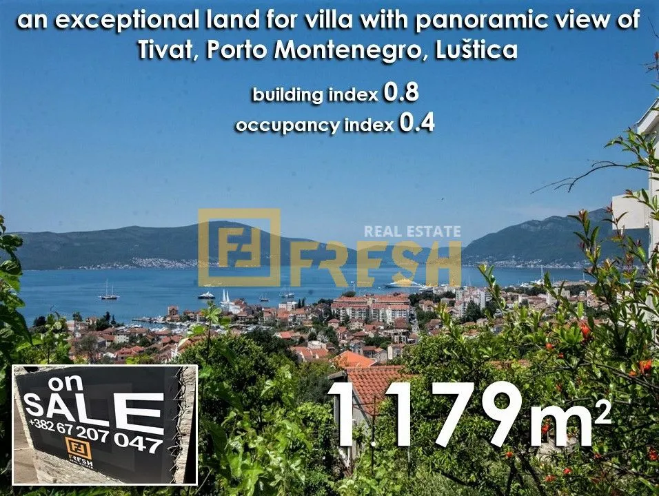 Prodaja, plac, 1179m², Tivat, Crna Gora