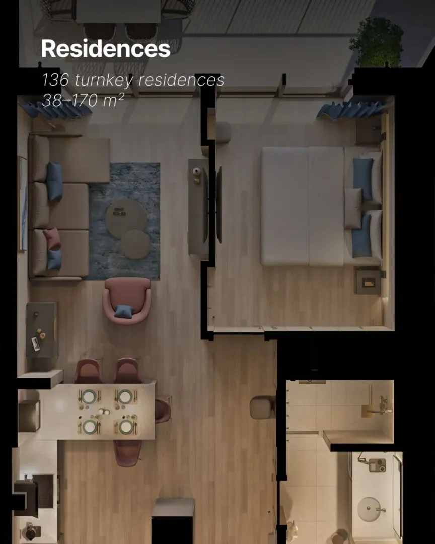 Sale, two bedroom apartment, 53m², Rafailovići, Budva