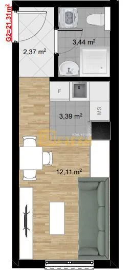 Prodaja, stan, 21m², Stari Aerodrom, Podgorica