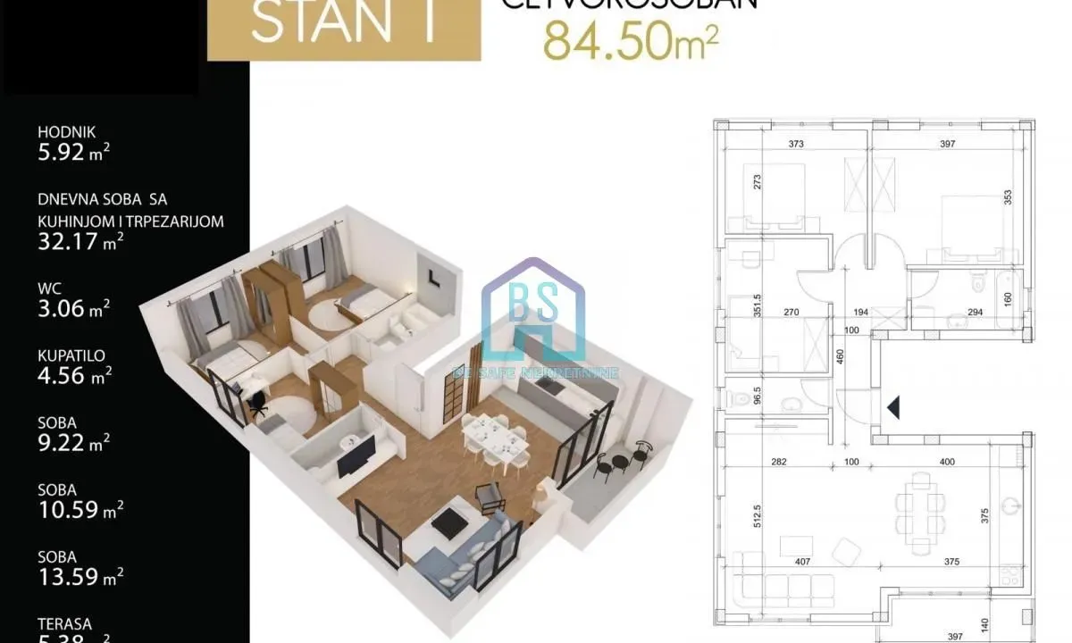 Prodaja, trosoban stan, 85m², Alibegovac, Petrovaradin