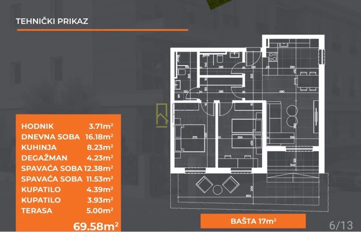 Prodaja, dvosoban stan, 70m², Donja Gorica, Podgorica