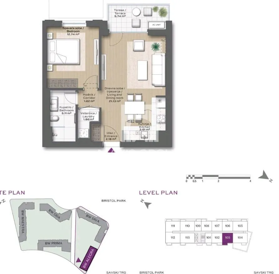 Sale, one bedroom apartment, 35m², Savski Venac, Beograd