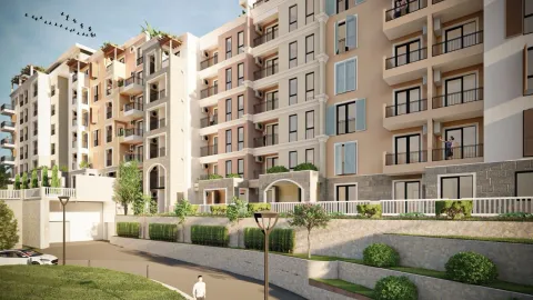 Spoljašnji izgled moderne stambene zgrade sa uređenim dvorištem. - image 8