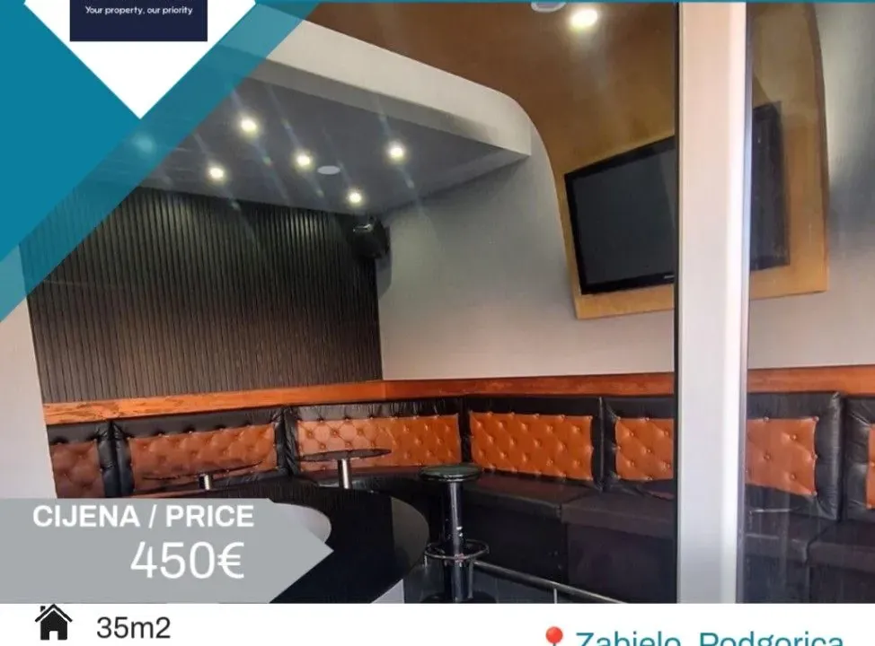 Izdavanje, poslovni prostor, 35m², Zabjelo, Podgorica