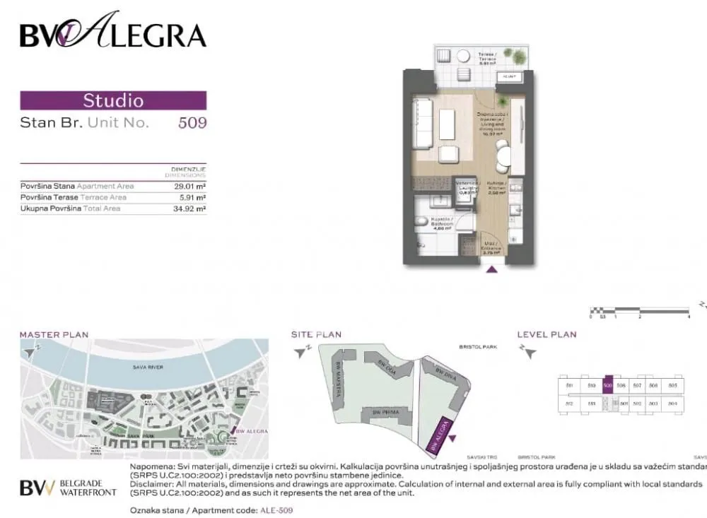 Sale, one bedroom apartment, 35m², Savski Venac, Beograd